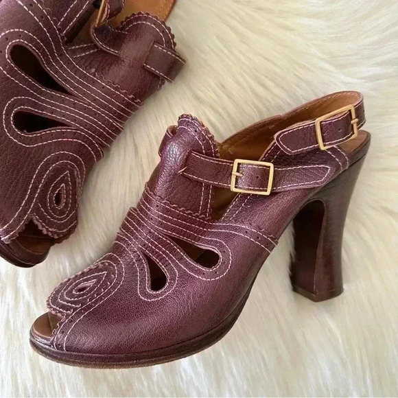 Chie Mihara Leather Heels Shoes Sz 39/ 8.5  Made In Spain - Picture 7 of 12